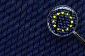 magnifying glass EU flag